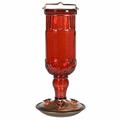 Perky-Pet® Red Antique Glass Bottle Hummingbird Feeder - 24 oz