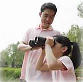 Child Birdwatching with Binoculars