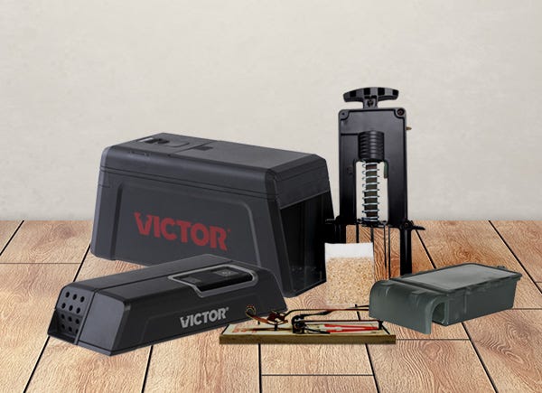 A collection of Victor rodent traps and repellents