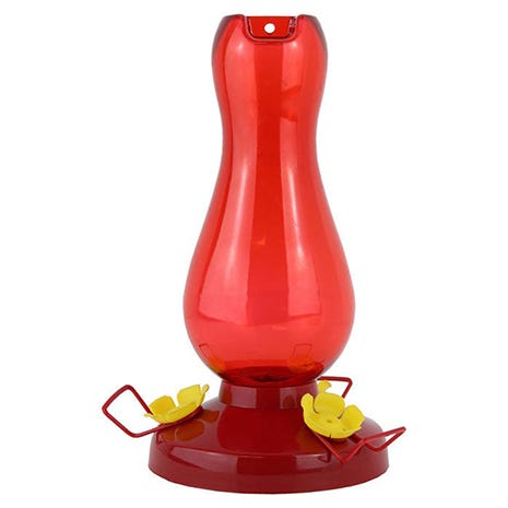 Ruby Red Plastic Hummingbird Feeder