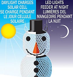 Perky-Pet Solar Hat Snow Man Wild Bird Feeder