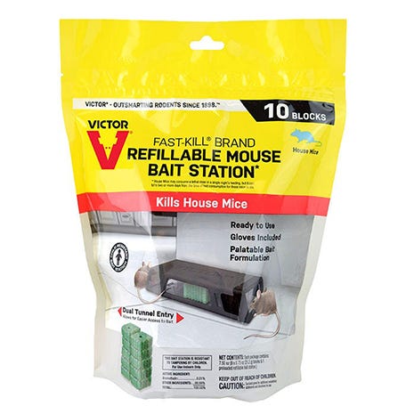 Victor® Fast-Kill® Brand Refillable Mouse Poison Bait Station - 10 baits
